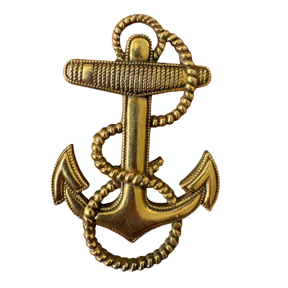 Vintage Simco 1/20 10K Gold Filled Navy CPO Anchor Mid‑Century Military Insignia